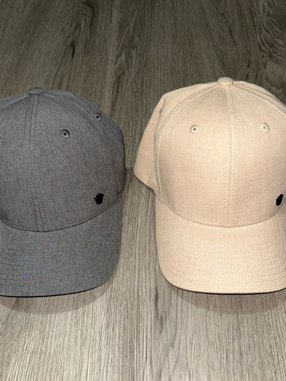 Two-Pack Men's Baseball Caps in Gray & Beige with Crown Embroidered Icon